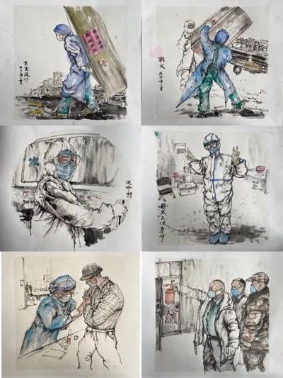 众志成城 抗击疫情丨中国美术家协会民族美术艺术委员会新疆美术家协会主题创作作品（十五）(图25)