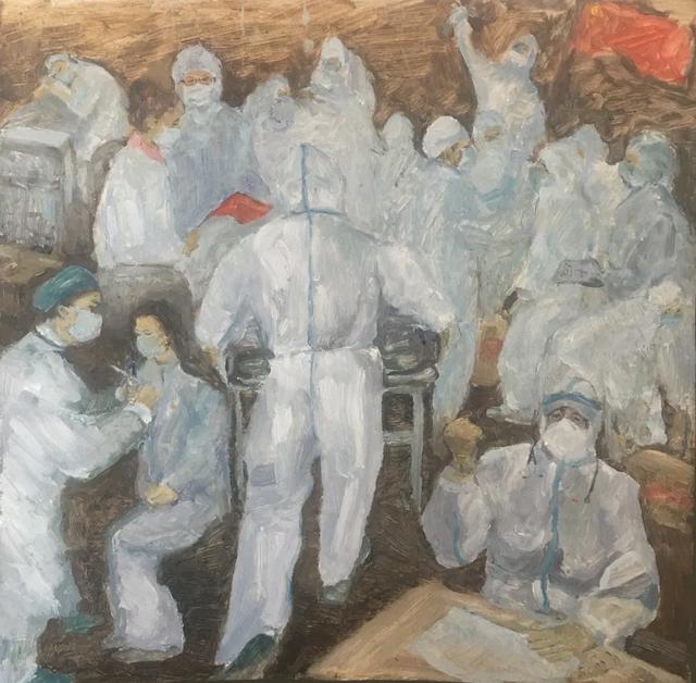 众志成城 抗击疫情丨中国美术家协会民族美术艺术委员会新疆美术家协会主题创作作品（十五）(图6)