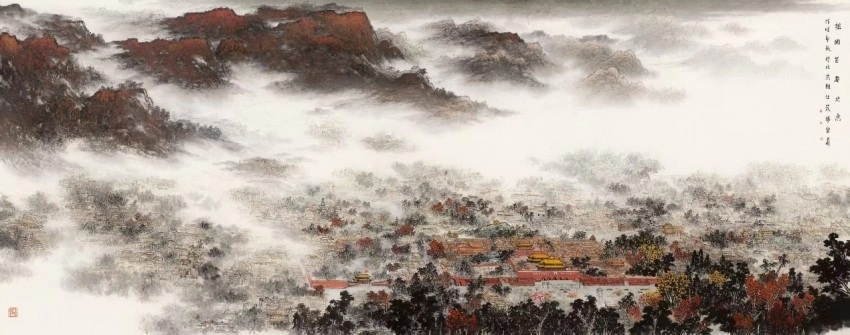 “庆祝北京中轴线申遗成功一周年·杨留义北京中轴线城市山水画展”在京开幕(图9)